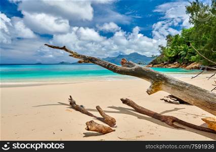 Beautiful beach Anse Soleil at Seychelles, Mahe