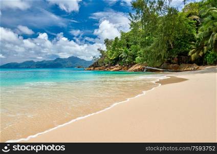 Beautiful beach Anse Soleil at Seychelles, Mahe
