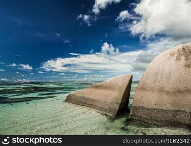 Beautiful beach Anse Source D&rsquo;argent in La Digue, Seychelles