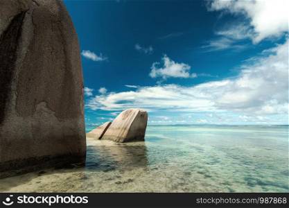 Beautiful beach Anse Source D'argent in La Digue, Seychelles