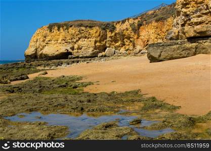beautiful beach at Albufeira, Algarve, the south of portugal. Olhos de Agua
