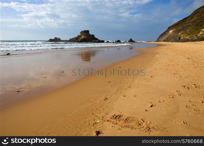 beautiful beach at algarve, the south of portugal
