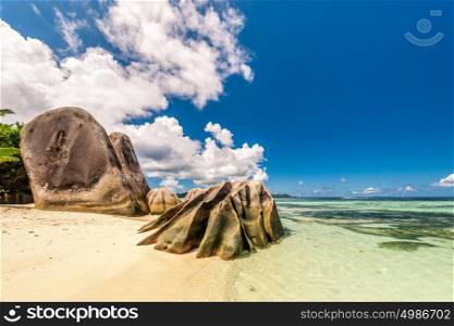 Beautiful beach at Seychelles, La Digue, Anse Source d'Argent