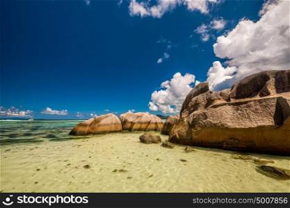 Beautiful beach at Seychelles, La Digue, Anse Source d'Argent