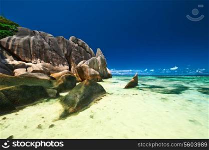 Beautiful beach at Seychelles, La Digue, Anse Source d&rsquo;Argent