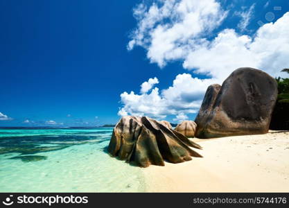 Beautiful beach at Seychelles, La Digue, Anse Source d&rsquo;Argent