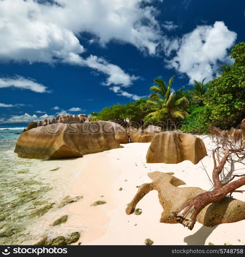 Beautiful beach at Seychelles, La Digue, Anse Source d&rsquo;Argent