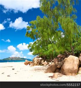 Beautiful beach at Seychelles, Praslin