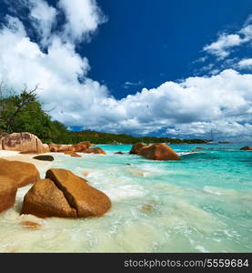 Beautiful beach at Seychelles, Praslin, Anse Lazio