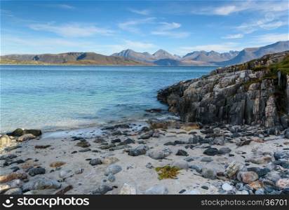 Beautiful Beach at Sommaroy island, Tromso, Norway, Scandinavia