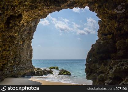 beautiful beach cave view summer holiday photo. beautiful beach cave view