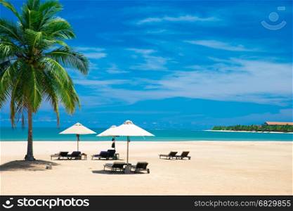Beautiful beach. Holiday and vacation concept. Tropical beach.