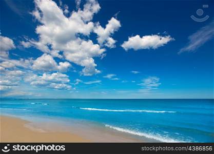 Beautiful beach in White Coast of Alicante Denia under summer blue sky