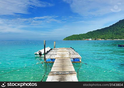 Beautiful beach jetty at Perhentian islands, Malaysia