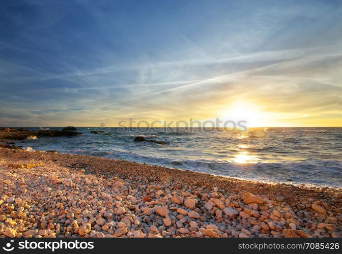 Beautiful beach. Natural panorama composition.