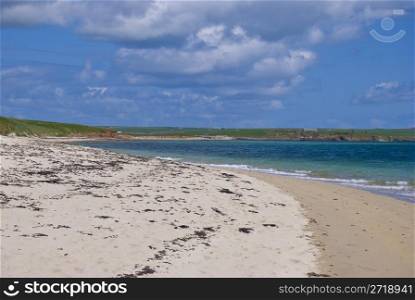 beautiful beach on Orkney mainland in Scotland