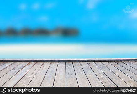 Beautiful beach with water bungalows at Maldives