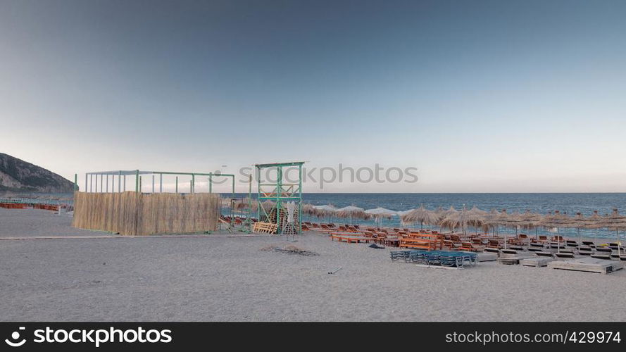 Beautiful beaches and nature of Dhermi, South Albania. Dhermi beach in Albania