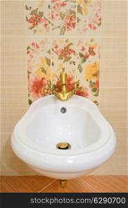 Beautiful bidet with tap in luxurious bathroom
