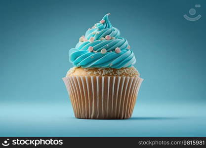 Beautiful birthday cupcake. illustrations AI Generative 