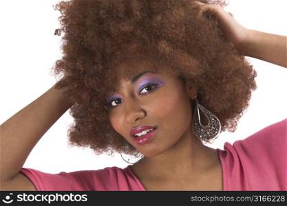 Beautiful black woman with afro hair