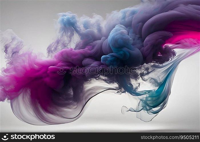 Beautiful blue and purple dual tone smoke art background.