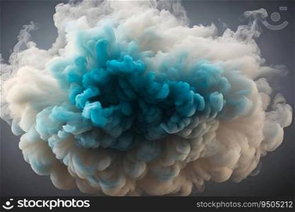 Beautiful blue and white dual tone dense smoke art background.