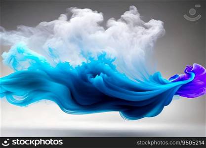Beautiful blue and white dual tone smoke art background.