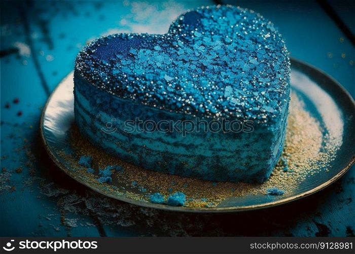 Beautiful blue cake. International Men’s Day, Father’s Day ce≤bration. Ge≠rative AI. Beautiful blue cake. International Men’s Day, Father’s Day ce≤bration. Ge≠rative AI.