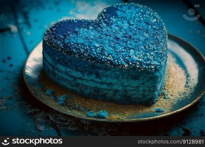 Beautiful blue cake. International Men’s Day, Father’s Day ce≤bration. Ge≠rative AI. Beautiful blue cake. International Men’s Day, Father’s Day ce≤bration. Ge≠rative AI.