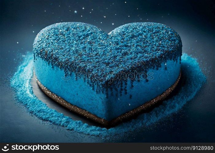 Beautiful blue cake. International Men’s Day, Father’s Day celebration. Generative AI. Beautiful blue cake. International Men’s Day, Father’s Day celebration. Generative AI.