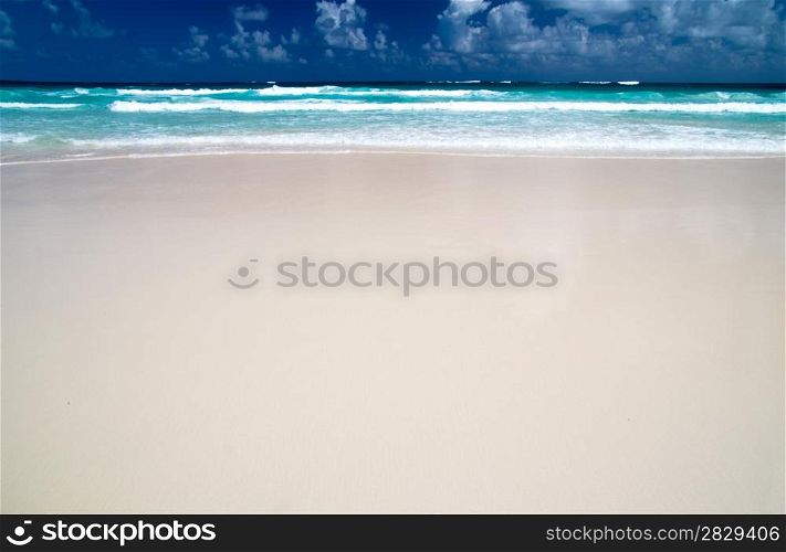 beautiful blue caribbean sea beach
