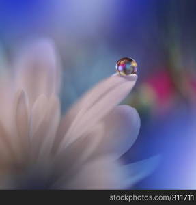 Beautiful Blue Nature Background.Colorful Artisitic Wallpaper.Natural Macro Photography.Beauty in Nature.Creative Floral Art.Tranquil nature closeup view.Blurred space for your text.Abstract Spring Flowers.