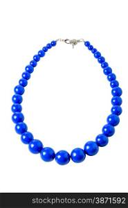 beautiful blue necklace closeup isolated