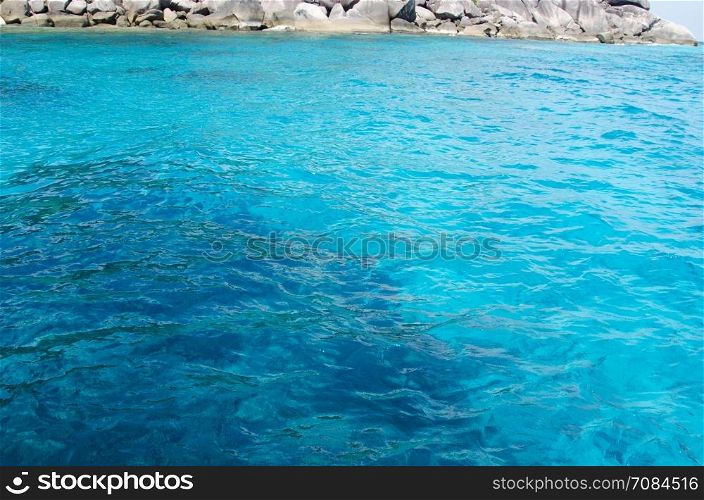 Beautiful blue sea from Similan islands in Thailand, Asia