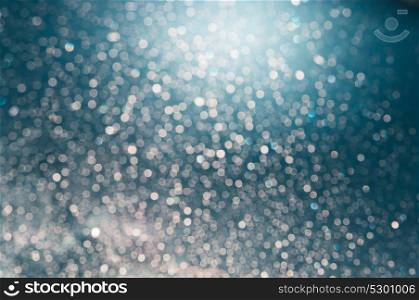 Beautiful blue silver bokeh abstract background
