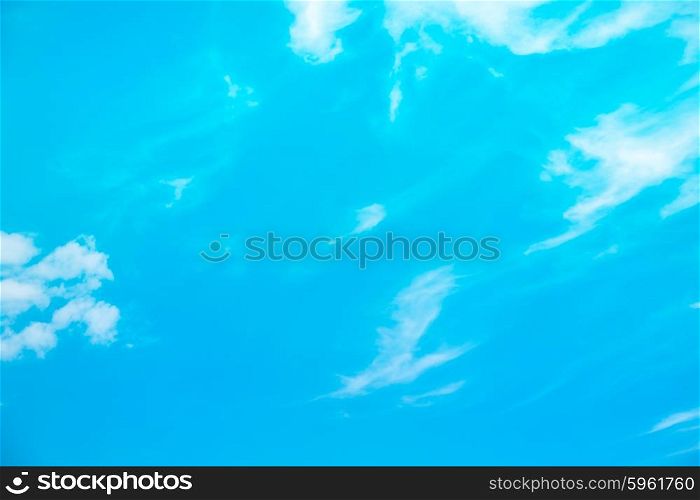 Beautiful blue sky and fluffy white clouds