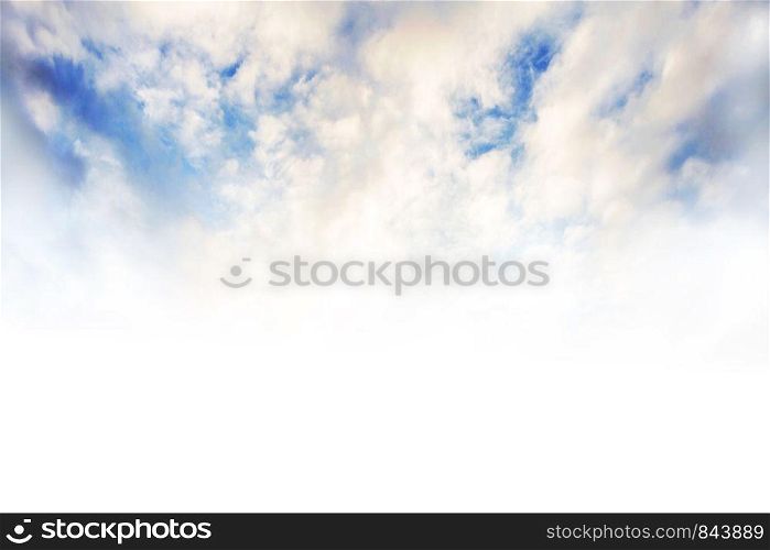 Beautiful Blue Sky Background Template With Some Space for Input Text Message Below Isolated on white background. Beautiful Blue Sky Background Template With Some Space for Input Text Message Below Isolated on white