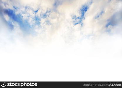 Beautiful Blue Sky Background Template With Some Space for Input Text Message Below Isolated on white background. Beautiful Blue Sky Background Template With Some Space for Input Text Message Below Isolated on white