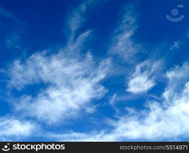 Beautiful blue sky with a white cloud