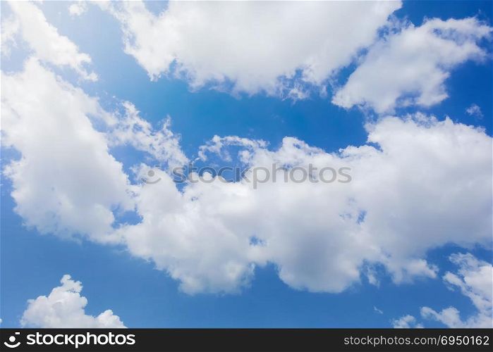 Beautiful blue sky with cloud and sunlight