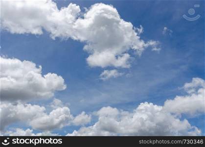 Beautiful blue sky with clouds background.