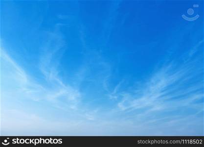 beautiful blue sky with soft white cloud background