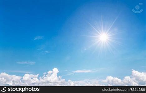 beautiful blue sky with white cloud in sunrise