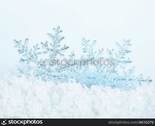 Beautiful blue snowflake winter holiday background