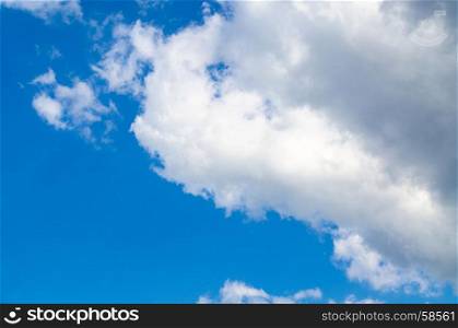 Beautiful blue spring sky with white clouds.