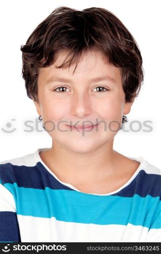 Beautiful boy isolated on a over white background