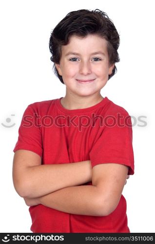 Beautiful boy isolated on a over white background