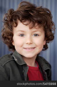 Beautiful boy with nice eyes isolated on white background