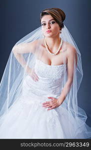 Beautiful bride in studio shooting